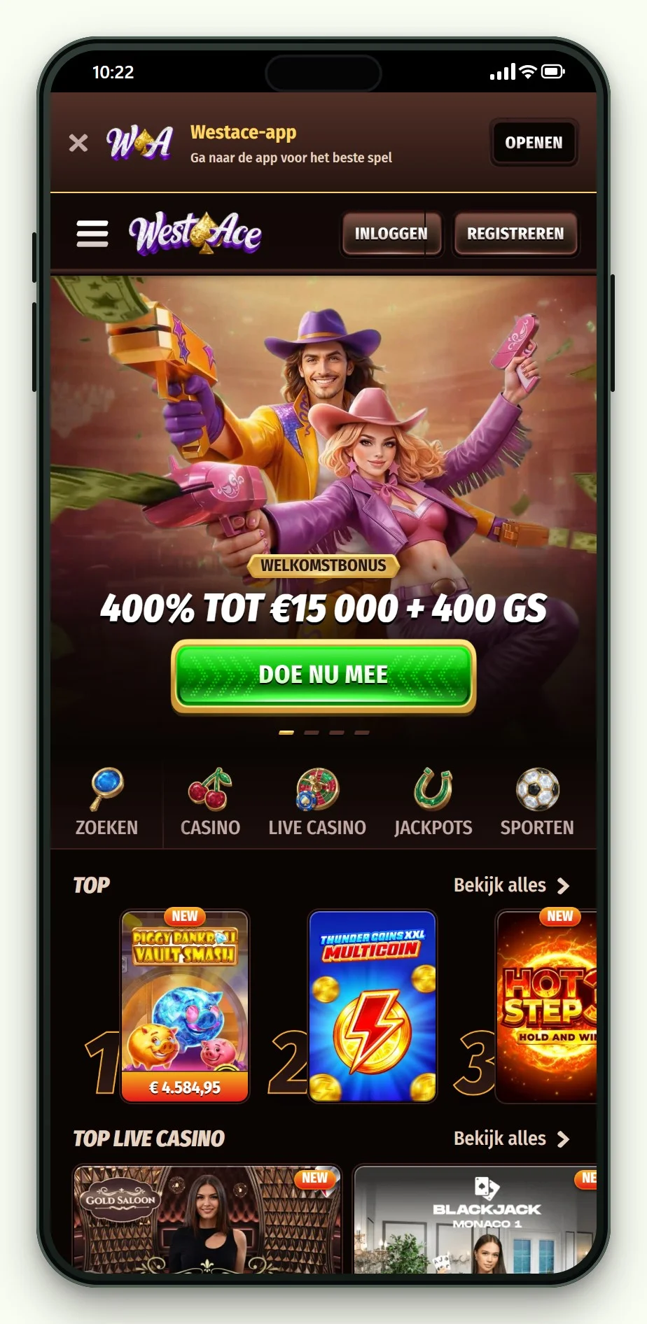 de mobiele site van WestAce uit de vergelijking pay by phone casino